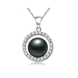 Natural Freshwater High Pendant 925Silver Zircon Necklace Fine Jewelry