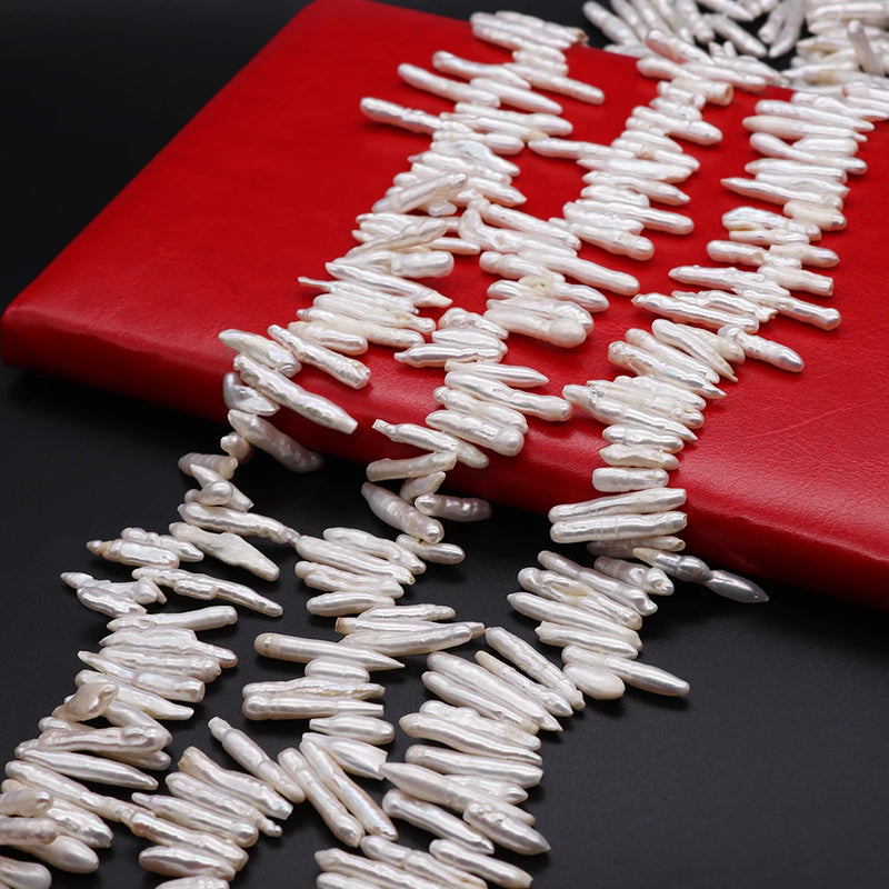 Freshwater Pearl Bead Baroque Toothpick Shape 2pcs