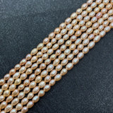 Freshwater Pearl Beads 3-6mm High Brightness Rice Shape Pearl Charm Jewelry