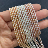 Freshwater Pearl Beads 3-6mm High Brightness Rice Shape Pearl Charm Jewelry