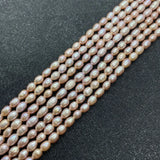 Freshwater Pearl Beads 3-6mm High Brightness Rice Shape Pearl Charm Jewelry