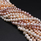 Freshwater Pearl Beads for Jewelry - White Natural Pearls 6mm-7mm