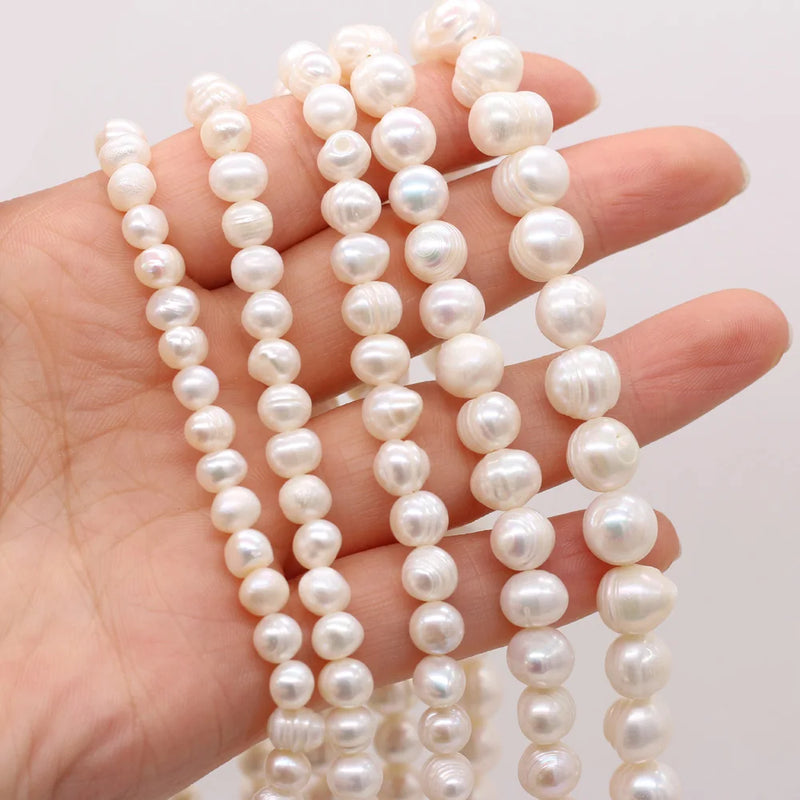 Freshwater Pearl Beads for Jewelry - White Natural Pearls 6mm-7mm