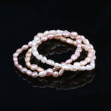 Natural Freshwater Pearl Bracelet Charms Elastic Rope 6-7mm Real Pearl Bracelets