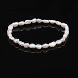 Natural Freshwater Pearl Bracelet Charms Elastic Rope 6-7mm Real Pearl Bracelets