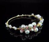 Freshwater Pearl Bracelet Tourmaline Beads Bangle