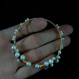 Freshwater Pearl Bracelet Tourmaline Beads Bangle