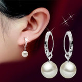 Natural Freshwater Pearl Drop Earrings 8-12mm 925 Sterling Silver Jewelry