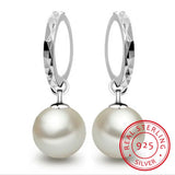 Natural Freshwater Pearl Drop Earrings 8-12mm 925 Sterling Silver Jewelry