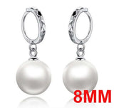 Natural Freshwater Pearl Drop Earrings 8-12mm 925 Sterling Silver Jewelry