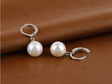 Natural Freshwater Pearl Drop Earrings 8-12mm 925 Sterling Silver Jewelry