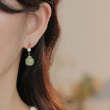 Freshwater Pearl & Nephrite Jade Stone 14K Filled Tassels Stud Earrings