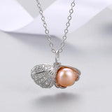 Natural Freshwater Pearl Shell Pendant Necklace, Retro Women's Gift