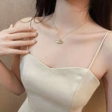 Natural Freshwater Pearl Shell Pendant Necklace, Retro Women's Gift