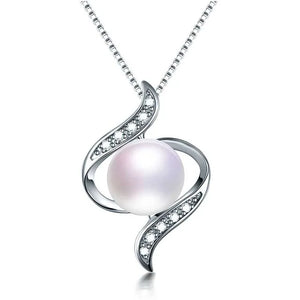 Freshwater Pearl Pendant Necklace 10-11mm AAAA Pearls 925 Sterling Silver Gift