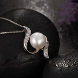 Freshwater Pearl Pendant Necklace 10-11mm AAAA Pearls 925 Sterling Silver Gift