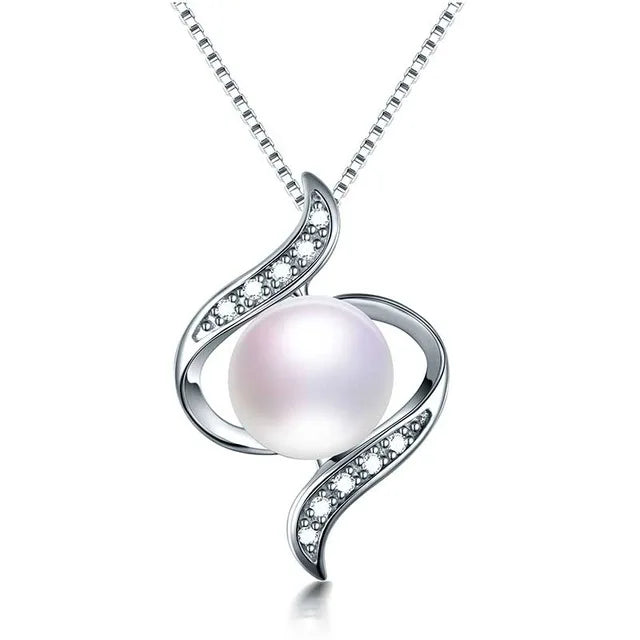Freshwater Pearl Pendant Necklace 10-11mm AAAA Pearls 925 Sterling Silver Gift