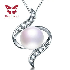 Freshwater Pearl Pendant Necklace 10-11mm AAAA Pearls 925 Sterling Silver Gift
