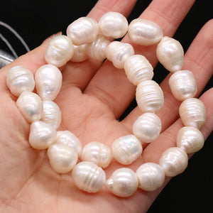 100% Natural Freshwater Pearl Rice Beads Loose Pearls 12-13mm