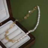 Natural Freshwater Pearl Camellia Flower 14K Filled Necklace