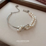 Natural Freshwater Pearl Charm Bracelet for Women