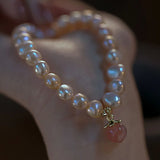 100% Natural Freshwater Pearl Honey Peach 14K Filled Female Bracelet