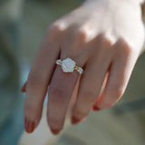 Natural Freshwater Pearl Rose Flower 14K Filled Ladies Ring Jewelry