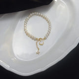 Natural Freshwater Pearl Shell & Star 14K Filled Ladies Bracelet