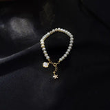 Natural Freshwater Pearl Shell & Star 14K Filled Ladies Bracelet