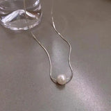 Natural Freshwater Pearl Choker Necklace Women Snake Chains No Fade