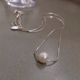 Natural Freshwater Pearl Choker Necklace Women Snake Chains No Fade