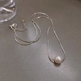 Natural Freshwater Pearl Choker Necklace Women Snake Chains No Fade