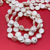 Natural Freshwater Pearl Button Pearl Bead 11-12mm