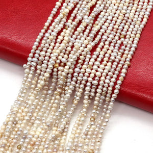 100% Natural Freshwater Pearl Beads for DIY Jewelry Making 3-4mm