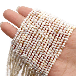 100% Natural Freshwater Pearl Beads for DIY Jewelry Making 3-4mm
