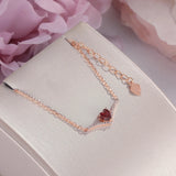Natural Garnet Heart Red Necklace Pendant S925 Silver Fine Jewelry
