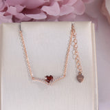 Natural Garnet Heart Red Necklace Pendant S925 Silver Fine Jewelry