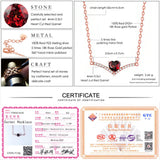 Natural Garnet Heart Red Necklace Pendant S925 Silver Fine Jewelry