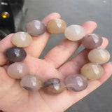 Natural Golden Silk Jade Bracelet Handcarved Jadite Jade Beads Bracelet