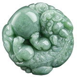 Natural A Jade Green Jadeite Pixiu Pendant Lucky Gift