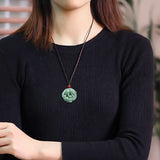 Natural A Jade Green Jadeite Pixiu Pendant Lucky Gift