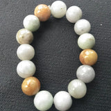 Natural A Jade Jadeite 12mm Beads Bangle Bracelet