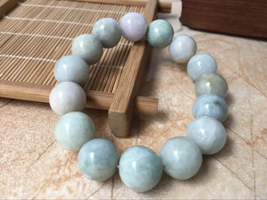 100% Natural A Jade Jadeite 12mm Beads Bangle Bracelet