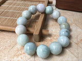 100% Natural A Jade Jadeite 12mm Beads Bangle Bracelet