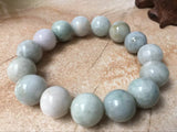 100% Natural A Jade Jadeite 12mm Beads Bangle Bracelet