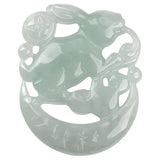 100% Natural A Jade Jadeite Moon Rabbit Pendant Women Gift