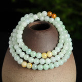 Natural Green Jadeite 6mm Round Beads Necklace