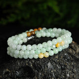 Natural Green Jadeite 6mm Round Beads Necklace