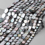 Grey Shell Bead Oval Round Square Mother of Pearl Loose Shells Beads