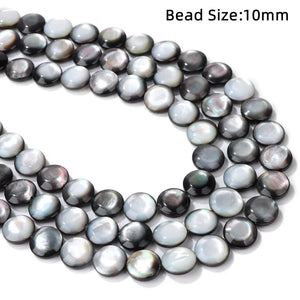Grey Shell Bead Oval Round Square Mother of Pearl Loose Shells Beads